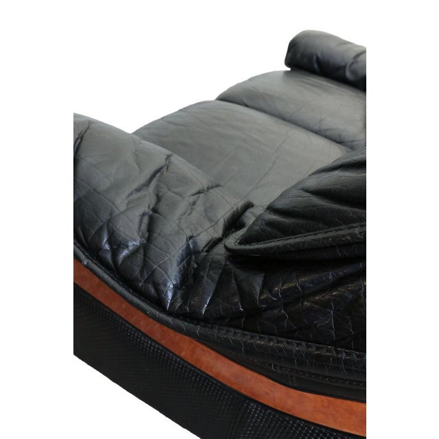 Vintage Two-Seater Sofa in Black Leather by Paolo Gucci for Formitalia, Italy, 1991 For Sale - Image 14 of 18