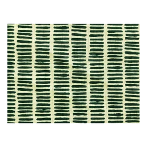 Nine Muses Charman Dash Dark Teal 11 Belgian Linen Geometric Abstract Green Ivory Upholstery Drapery Fabric