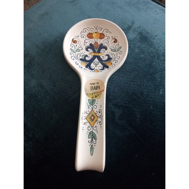 Italian 1990s Gorgeous New Nova Deruta Made in Italy Spoon Rest. For Sale - Image 3 of 6