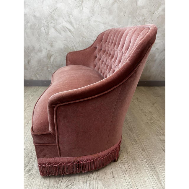 Vintage Velvet Sofa, 1950s For Sale - Image 3 of 13