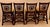 Wonderful set of 4 rattan and bamboo counter stools with upholstered seats having circular pattern backs with radiating...