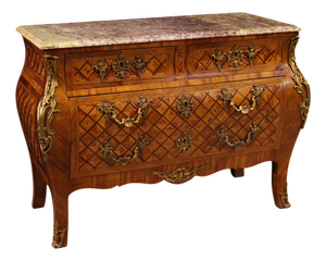 French Louis XV Style Inlaid Chest of Drawers, 1950s
