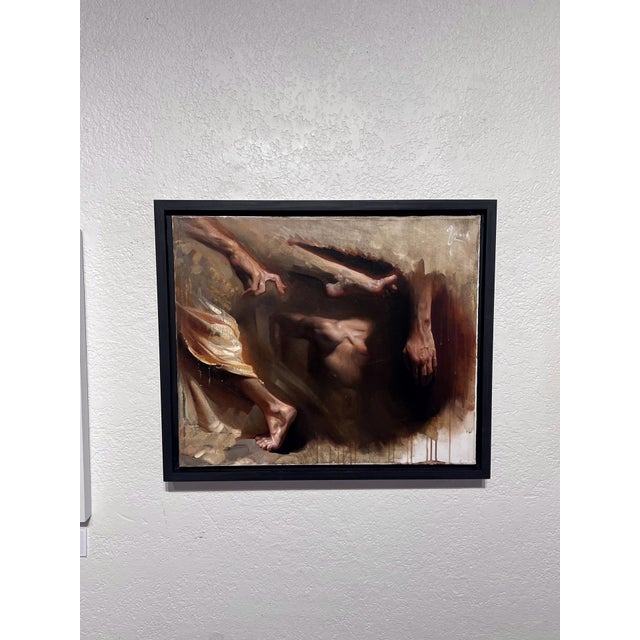Solitary Confinement by Diego Glazer | Oil on canvas figure in a confined space For Sale - Image 4 of 4