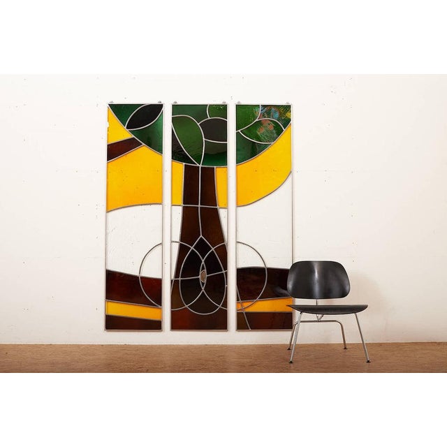 Mural Consisting of Three Parts in Colored Glasses & Agate Stone by Albin Engeler, 1980s For Sale - Image 9 of 10