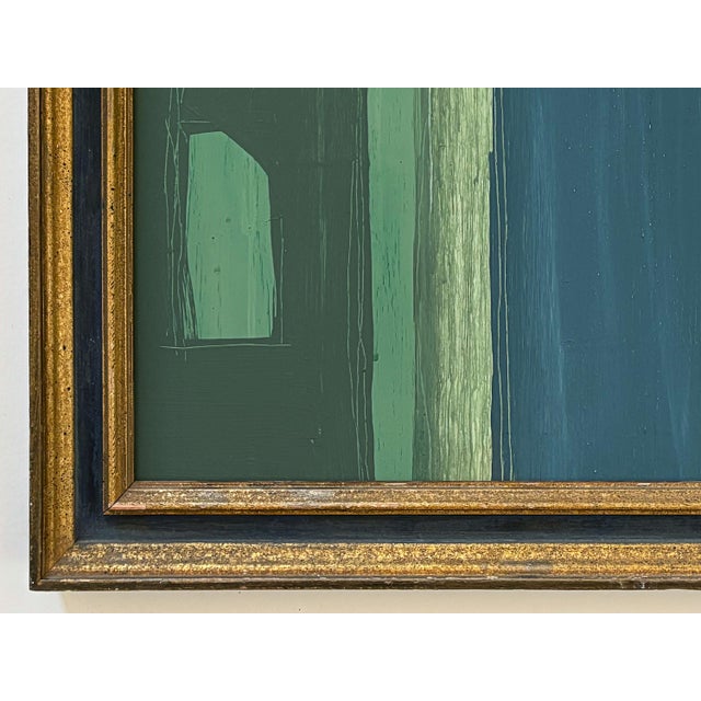 “River Moss" Abstract Art in Vintage Frame, Transitional Living Room Art by JTS For Sale In Minneapolis - Image 6 of 9