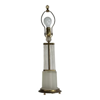 Vintage Neoclassical Glass Rod Table Lamp For Sale