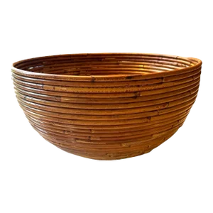 Vintage Monumental Crespi Style Split Reed Bowl