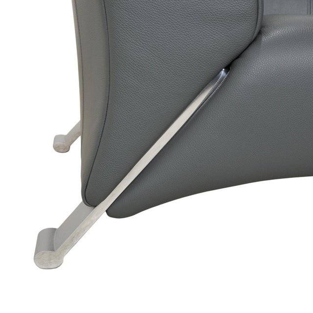 Leather 322 Three-Seater Sofa in Grey Green from Rolf Benz For Sale - Image 9 of 15