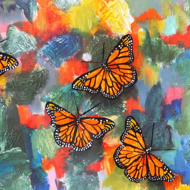 Expressionism Painted Plexiglass Assemblage Suspended Oil on Canvas, "Searching for Sacred" For Sale - Image 3 of 5