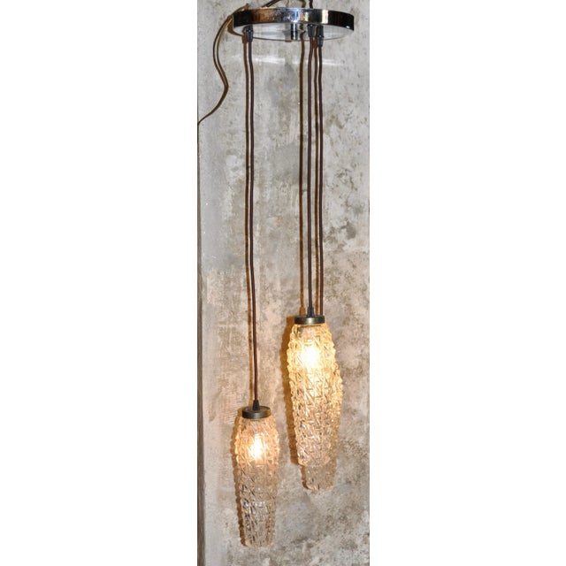 Cascading Ceiling Lamp with 3 Shades, 1960s, in Good conditions. Designed 1960 to 1969 European Plug (up to 250V).The...