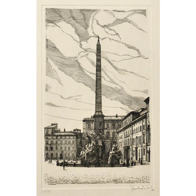 Navona Square - Rome is an original artwork realized by Giuseppe Malandrino. Original print in etching technique. Hand-...