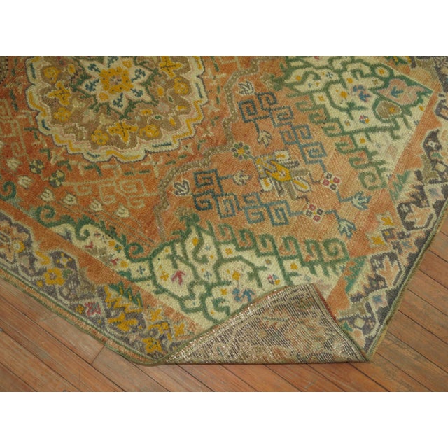 Early 21st Century Soft Orange Oushak Rug For Sale - Image 5 of 6