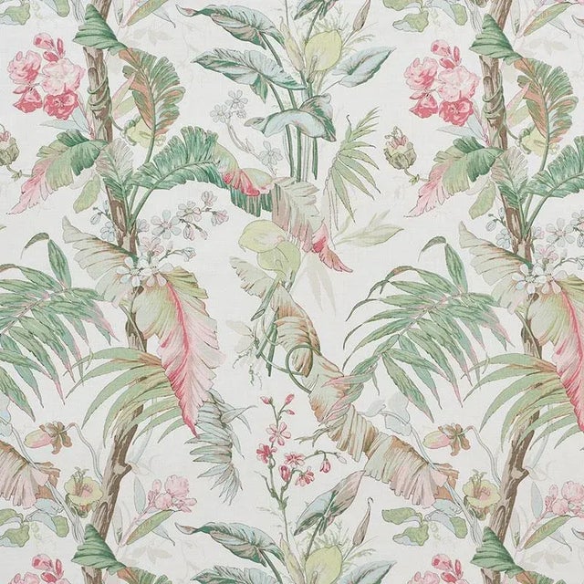 Contemporary Sample - Schumacher Tropique Fabric in Blush For Sale - Image 3 of 3