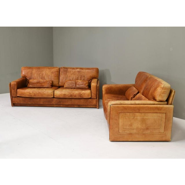 Arcon Sofas in Buffalo Leather by Marco Milisich, Italy, 1970s, Set of 2 For Sale - Image 3 of 18