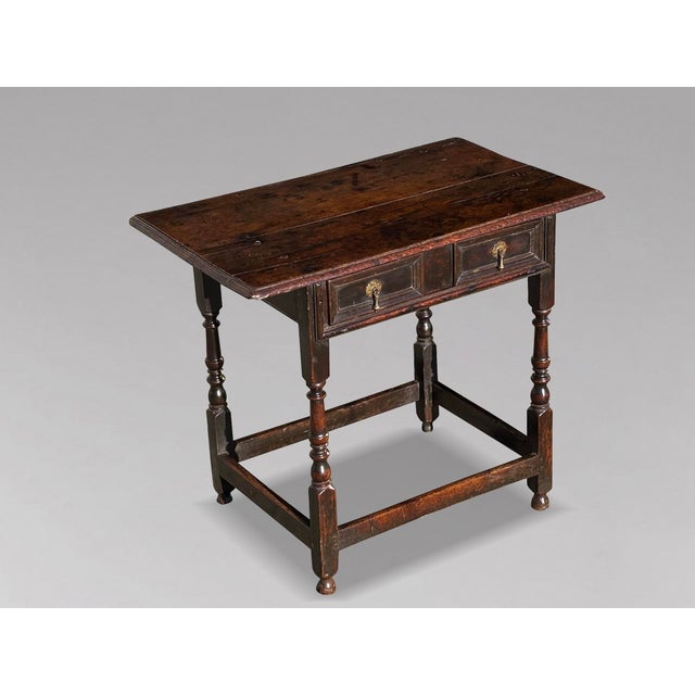 Antique Charles II Oak Lowboy Side Table, 1680 For Sale - Image 11 of 11