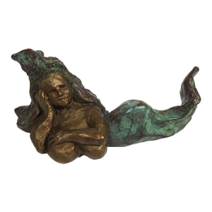 Small Late 20th Century Mermaid Bronze Sculpture