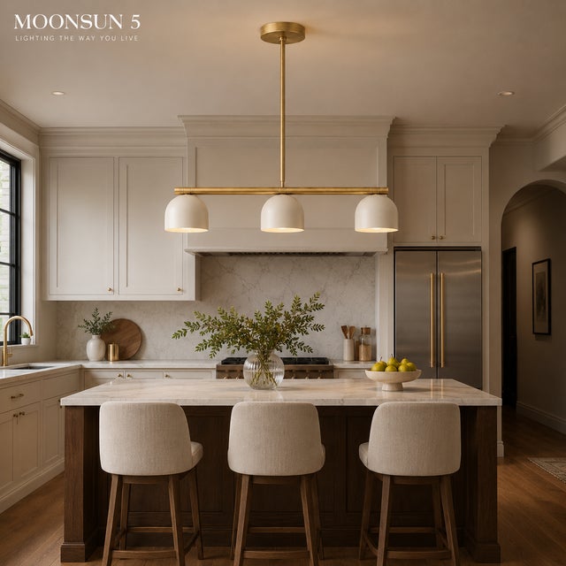 Bring refined modern elegance into your home with this handcrafted 3-light brass chandelier, thoughtfully designed with a...