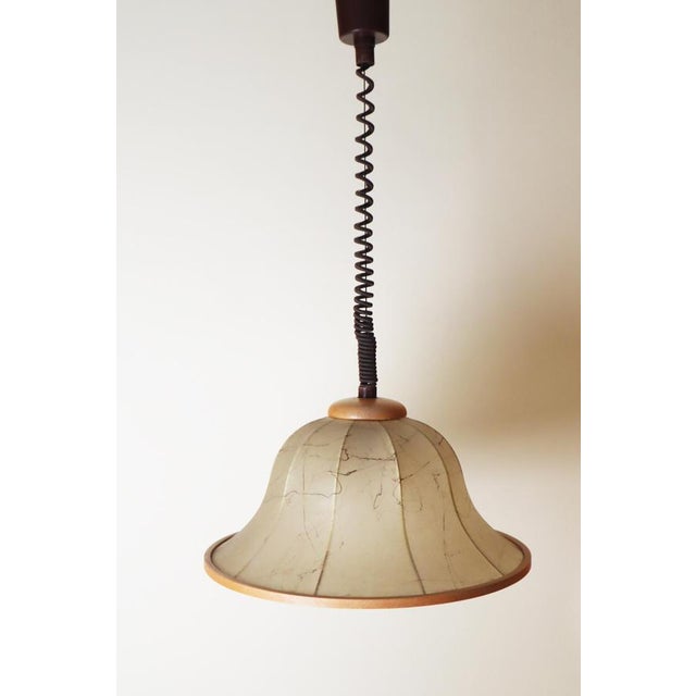 Cocoon Hanging Lamp in Beechwood, 1980s For Sale - Image 4 of 14