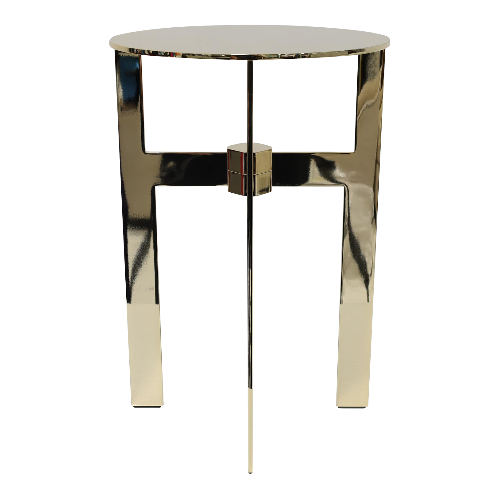 Minotti Ellis Side Table in Polished Gold Finish | Chairish