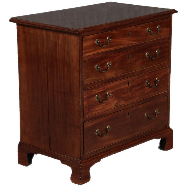 The chest of drawers is probably from 1900. And the origin is probably England The chest of drawers is Mahogany veneered...