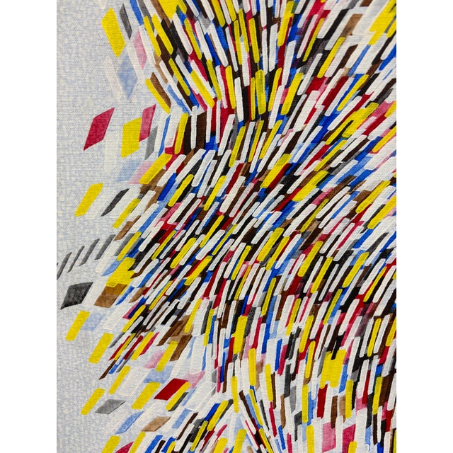 1980s Vintage Contemporary Abstract Oil Painting For Sale - Image 5 of 12