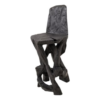Sculptural Bar Chair in Wood by Logniture For Sale