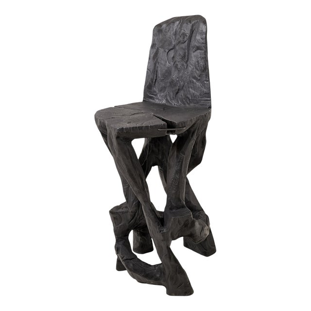 Sculptural Bar Chair in Wood by Logniture For Sale