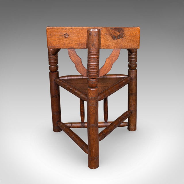 Antique Turner's Chair, English, Oak, Old Saxon, Elbow Seat, Victorian, c.1900 For Sale - Image 4 of 10