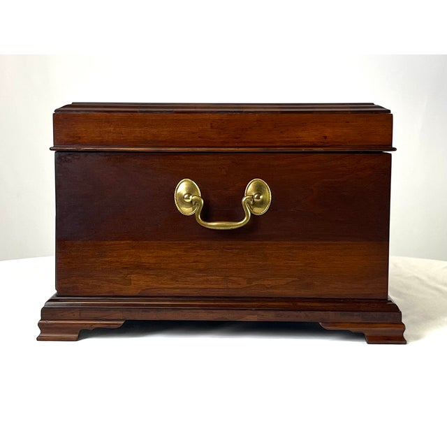 Brown 1970s Henkel Harris Virginia Galleries Solid Wild Black Cherry Jewelry Chest For Sale - Image 8 of 18