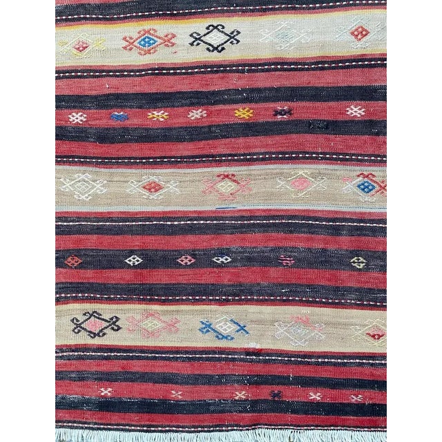 Mid-Century Modern Mid-Century Kurdish Runner Kilim For Sale - Image 3 of 11