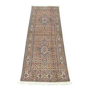 Fine Mood Runner 2'7'' X 6'5'' Ivory Wool Traditional Hand-Knotted Oriental Rug