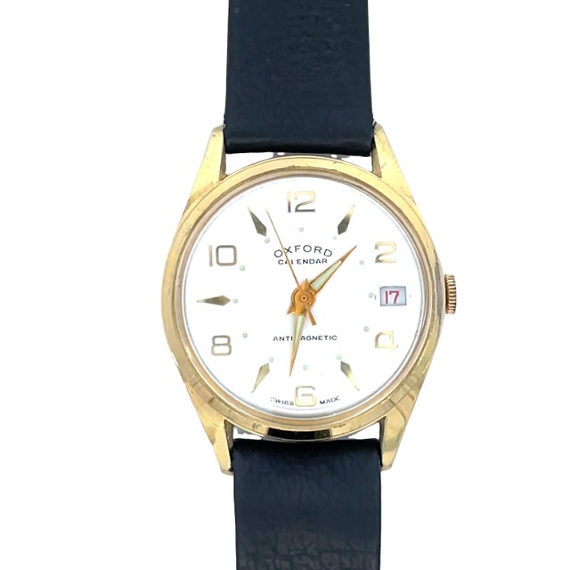 Silver Oxford Calendar Stainless Steel Vintage Watch For Sale - Image 8 of 9