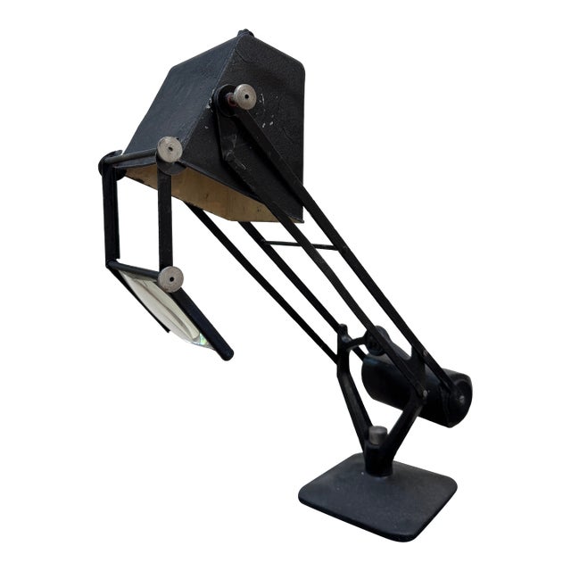 1940s Hadrill & Horstmann 'Pluslite' Counterbalance Lamp With Magnifying Glass For Sale