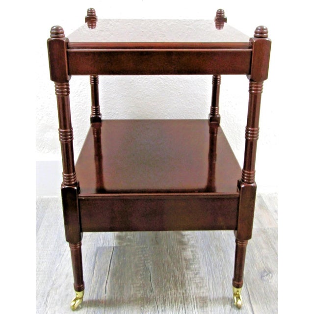 1980s Bombay Regency Style Cherry Finish Two Tier Side End Table For Sale - Image 9 of 13