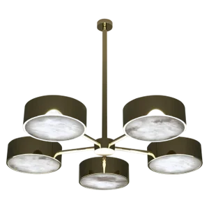 Chaos Shiny Gold Metal Chandelier by Alabastro Italiano