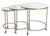 Three Mid Century chrome nesting tables with glass tops, all on caster wheels. Dimensions: 22.25" H x 22.5" diameter....