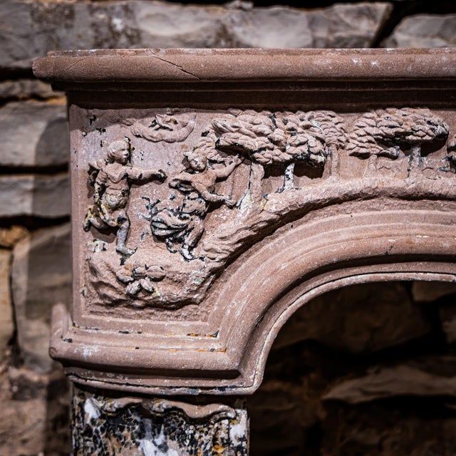 Gray Baroque Fireplace Surround with Scenes from the Myth of Apollo and Daphne, Southwestern Germany, 18th Century For Sale - Image 8 of 13