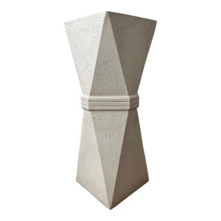 1980s Postmodern Faceted Plaster Pedestal or Sculpture Stand For Sale