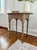 Farmhouse Vintage Queen Anne Style Refinished Oval Tiger Oak Side Table With Cabriole Legs and Scalloped Skirt For Sale - Image 3 of 10