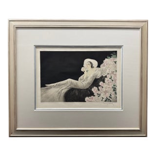 Louis Icart, "Love's Blossoms", Etching, C. 1930's an Early Crisp Strike With Full Margins For Sale