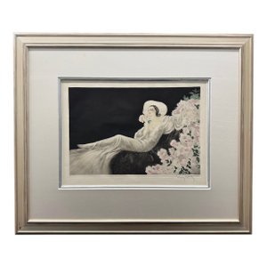 Louis Icart, "Love's Blossoms", Etching, C. 1930's an Early Crisp Strike With Full Margins