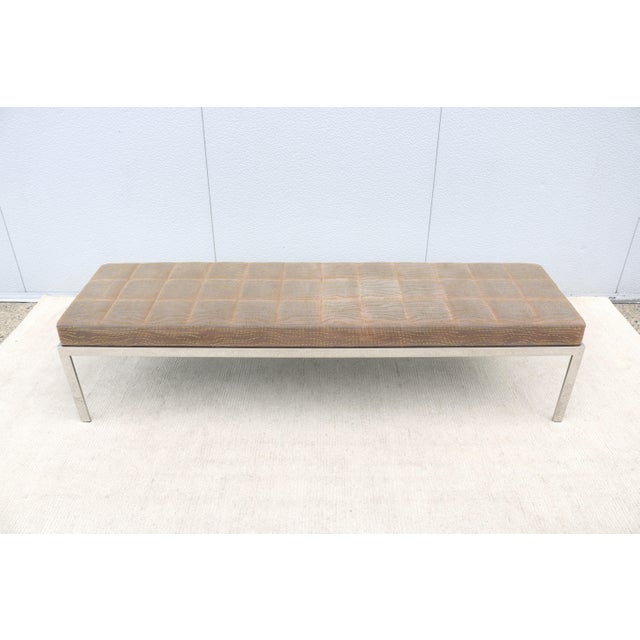 Mid-Century Modern Mid-Century Modern Style Cumberland Large Rectangular Cambridge Metal Bench For Sale - Image 3 of 12
