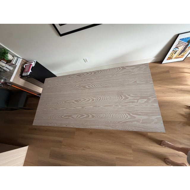 White West Elm Tompkins 74-Inch Dining Table - Winter Wood / Steel For Sale - Image 8 of 9