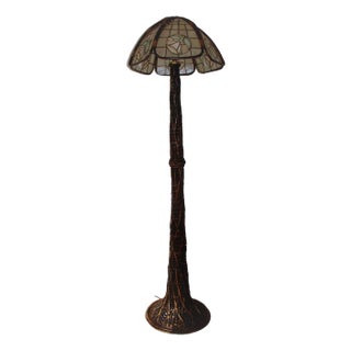 Floor Lamp in Rattan , 1950s For Sale