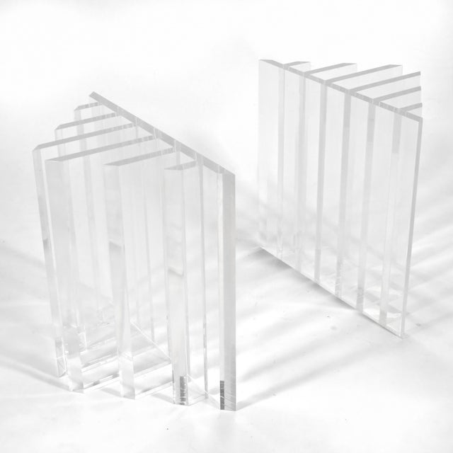 1970s John Mascheroni Lucite Table Bases For Sale - Image 5 of 8