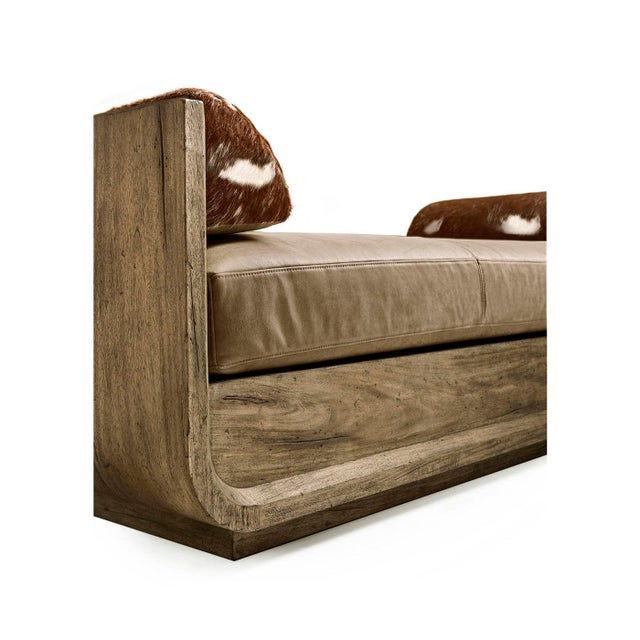 Brown Sculptural Organic Modern Wood Daybed with Bolsters For Sale - Image 8 of 9