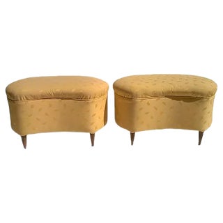 Set of Large Italian Poufs, 1940s For Sale