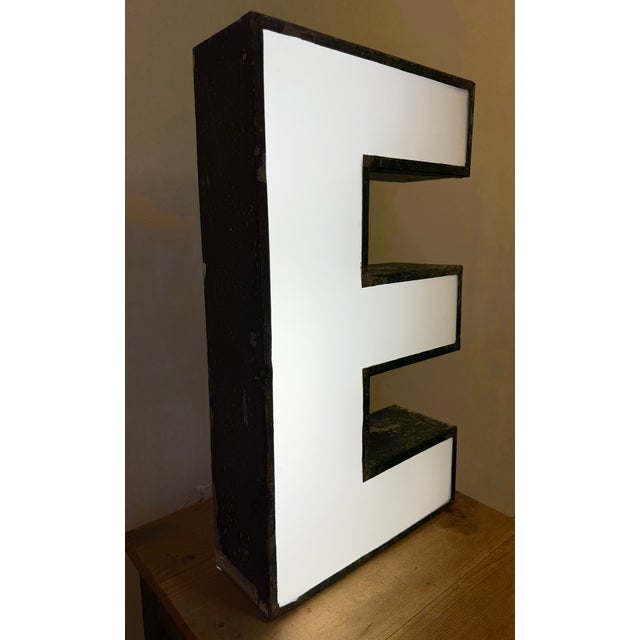 Large Vintage Illuminated Advertising Letter E, 1960s For Sale - Image 14 of 16