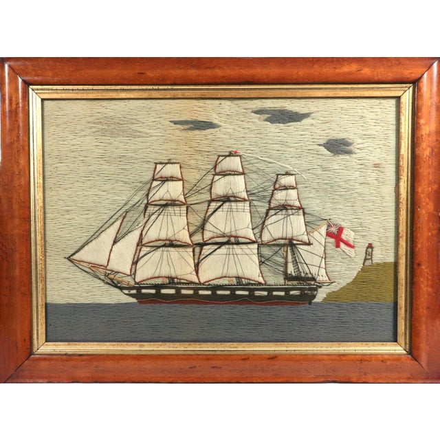 Pair of Royal Navy Sailor’s Woolworks by the Same Hand With Trapunto Sails For Sale - Image 15 of 18