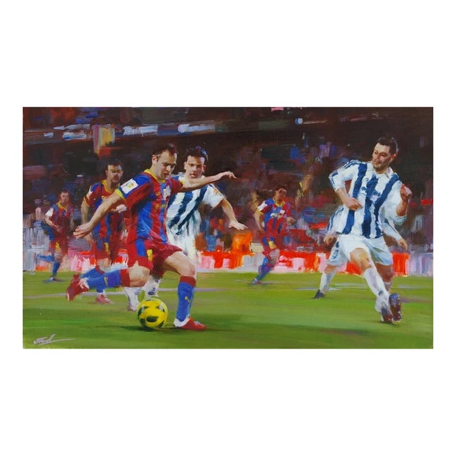 Soviet Sports Oil Painting Original Ukrainian Artist Polyakov S. 55-90 For Sale